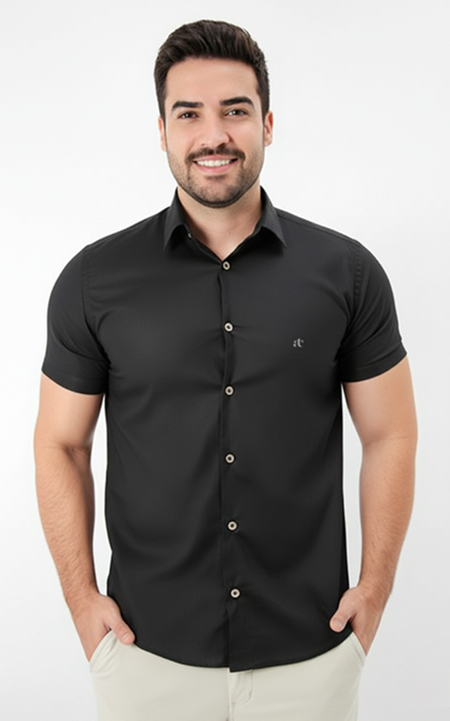 CAMISA MANGA CURTA SLIM FIT BÁSICA